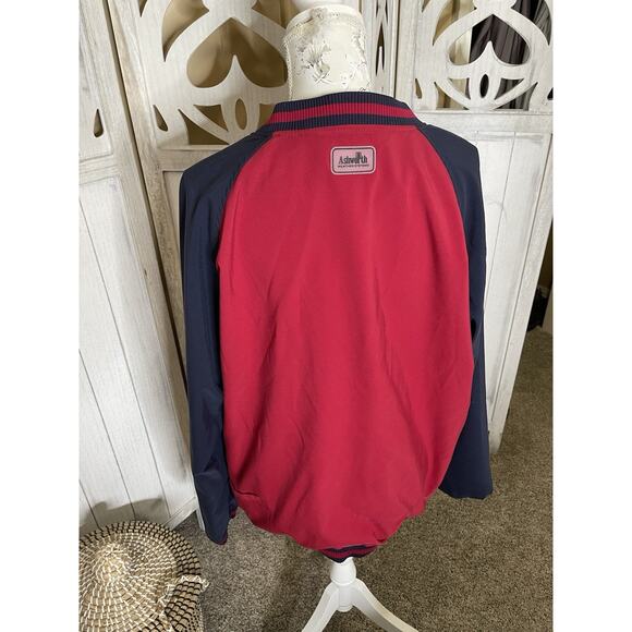 Ashworth Vintage Golf Pullover Mens Large Red Blue Windbreaker Preppy - Picture 2 of 6